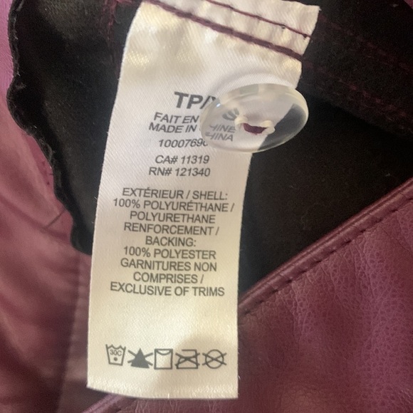 Garage High Rise Faux Leather Wide-Leg Pants Eggplant Purple XS - Picture 9 of 9